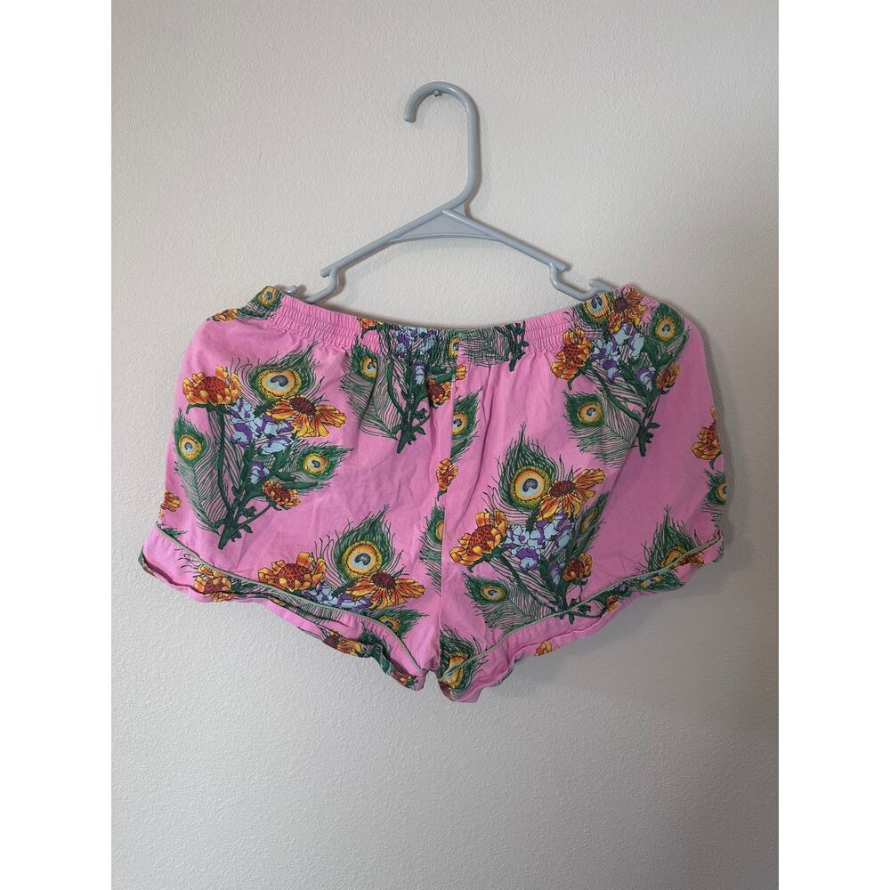 Their Nibs Vintage pajamas size small pink peacock flowers shorts short sleeve - Picture 5 of 9